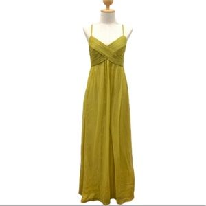 BHLDN Anthropologie yellow chiffon strappy dress